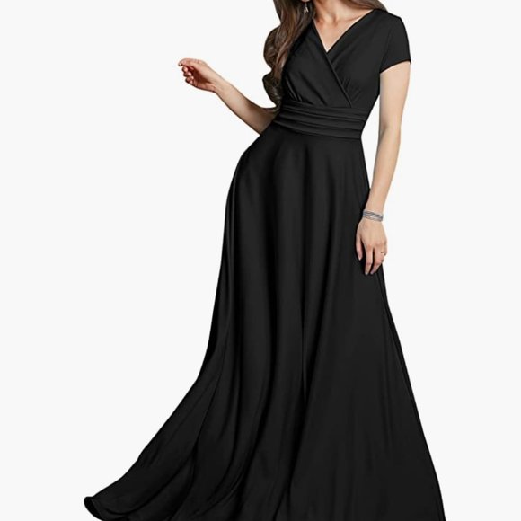 Koh Koh Black Maxi Dress Formal Maternity Friendly - Picture 1 of 6